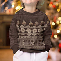 Bula Fiji Iri ni Meke Kid Ugly Christmas Sweater Kuvui Fijian Masi LT14 - Polynesian Pride