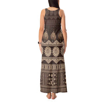 Bula Fiji Iri ni Meke Tank Maxi Dress Kuvui Fijian Masi LT14 - Polynesian Pride