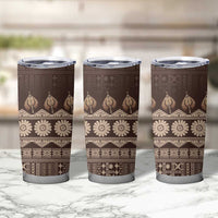 Bula Fiji Iri ni Meke Tumbler Cup Kuvui Fijian Masi LT14 - Polynesian Pride