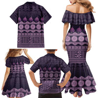 Bula Fiji Iri ni Meke Family Matching Mermaid Dress and Hawaiian Shirt Lokaloka Fijian Masi LT14 - Polynesian Pride