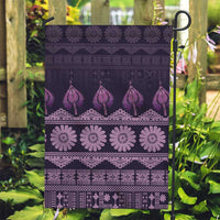 Bula Fiji Iri ni Meke Garden Flag Lokaloka Fijian Masi LT14 Garden Flag Purple - Polynesian Pride