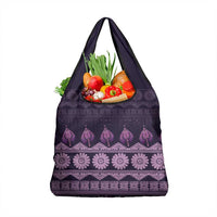 Bula Fiji Iri ni Meke Grocery Bag Lokaloka Fijian Masi LT14 1-pack One Size Purple - Polynesian Pride
