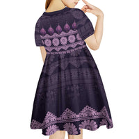 Bula Fiji Iri ni Meke Kid Short Sleeve Dress Lokaloka Fijian Masi LT14 - Polynesian Pride