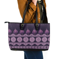 Bula Fiji Iri ni Meke Leather Tote Bag Lokaloka Fijian Masi LT14 - Polynesian Pride