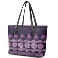 Bula Fiji Iri ni Meke Leather Tote Bag Lokaloka Fijian Masi LT14 - Polynesian Pride
