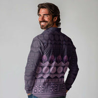 Bula Fiji Iri ni Meke Long Sleeve Polo Shirt Lokaloka Fijian Masi LT14 - Polynesian Pride