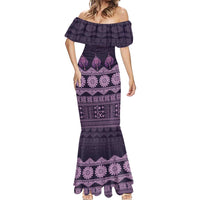 Bula Fiji Iri ni Meke Mermaid Dress Lokaloka Fijian Masi LT14 - Polynesian Pride