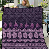 Bula Fiji Iri ni Meke Quilt Lokaloka Fijian Masi LT14 Purple - Polynesian Pride