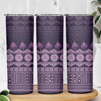 Bula Fiji Iri ni Meke Skinny Tumbler Lokaloka Fijian Masi LT14 - Polynesian Pride