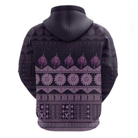 Bula Fiji Iri ni Meke Zip Hoodie Lokaloka Fijian Masi LT14 - Polynesian Pride