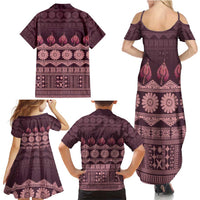 Bula Fiji Iri ni Meke Family Matching Summer Maxi Dress and Hawaiian Shirt Piqi Fijian Masi LT14 - Polynesian Pride