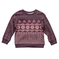 Bula Fiji Iri ni Meke Kid Ugly Christmas Sweater Piqi Fijian Masi LT14 Kid Pink - Polynesian Pride
