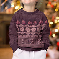 Bula Fiji Iri ni Meke Kid Ugly Christmas Sweater Piqi Fijian Masi LT14 - Polynesian Pride