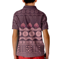 Bula Fiji Iri ni Meke Kid Polo Shirt Piqi Fijian Masi LT14 - Polynesian Pride