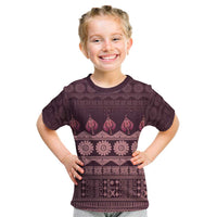 Bula Fiji Iri ni Meke Kid T Shirt Piqi Fijian Masi LT14 Pink - Polynesian Pride