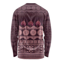 Bula Fiji Iri ni Meke Long Sleeve Shirt Piqi Fijian Masi LT14 - Polynesian Pride