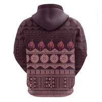 Bula Fiji Iri ni Meke Zip Hoodie Piqi Fijian Masi LT14 - Polynesian Pride