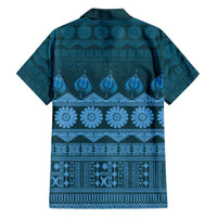 Bula Fiji Iri ni Meke Family Matching Off The Shoulder Long Sleeve Dress and Hawaiian Shirt Karakarawa Fijian Masi LT14 - Polynesian Pride