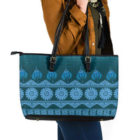 Bula Fiji Iri ni Meke Leather Tote Bag Karakarawa Fijian Masi LT14 - Polynesian Pride