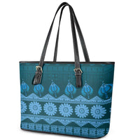 Bula Fiji Iri ni Meke Leather Tote Bag Karakarawa Fijian Masi LT14 - Polynesian Pride