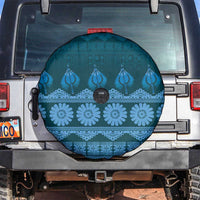 Bula Fiji Iri ni Meke Spare Tire Cover Karakarawa Fijian Masi LT14 Blue - Polynesian Pride