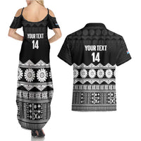 Fiji Tapa Rugby Custom Couples Matching Summer Maxi Dress and Hawaiian Shirt Go Fijiana LT14 - Polynesian Pride