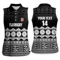 Fiji Tapa Rugby Custom Women Sleeveless Polo Shirt Go Fijiana LT14 - Polynesian Pride
