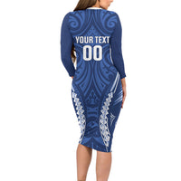 Auckland 2026 Rugby Custom Family Matching Long Sleeve Bodycon Dress and Hawaiian Shirt NZ Maori Silver Fern LT14 - Polynesian Pride
