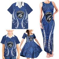 Auckland 2026 Rugby Custom Family Matching Tank Maxi Dress and Hawaiian Shirt NZ Maori Silver Fern LT14 - Polynesian Pride