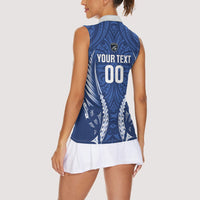 Auckland 2026 Rugby Custom Women Sleeveless Polo Shirt NZ Maori Silver Fern LT14 - Polynesian Pride