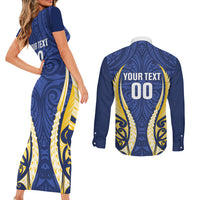 Bay of Plenty 2026 Rugby Custom Couples Matching Short Sleeve Bodycon Dress and Long Sleeve Button Shirt NZ Maori Silver Fern LT14 - Polynesian Pride