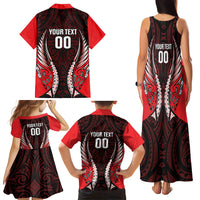 Canterbury 2026 Rugby Custom Family Matching Tank Maxi Dress and Hawaiian Shirt NZ Maori Silver Fern LT14 - Polynesian Pride