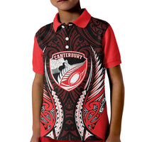 Canterbury 2026 Rugby Custom Kid Polo Shirt NZ Maori Silver Fern