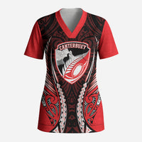 Canterbury 2026 Rugby Custom Scrub Top NZ Maori Silver Fern