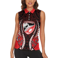 Canterbury 2026 Rugby Custom Women Sleeveless Polo Shirt NZ Maori Silver Fern