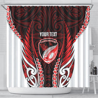 Counties Manukau 2026 Rugby Custom Shower Curtain NZ Maori Silver Fern