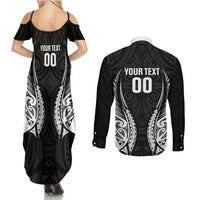 Hawke's Bay 2026 Rugby Custom Couples Matching Summer Maxi Dress and Long Sleeve Button Shirt NZ Maori Silver Fern