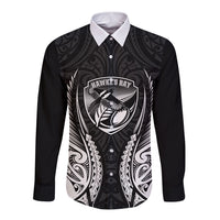 Hawke's Bay 2026 Rugby Custom Long Sleeve Button Shirt NZ Maori Silver Fern