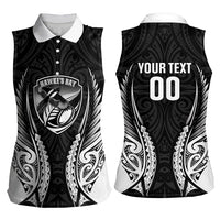 Hawke's Bay 2026 Rugby Custom Women Sleeveless Polo Shirt NZ Maori Silver Fern