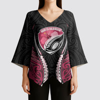 North Harbour 2026 Rugby Custom Kimono Sleeve Blouse NZ Maori Silver Fern