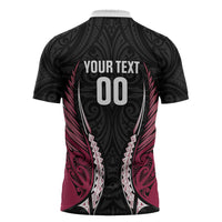 North Harbour 2026 Rugby Custom Zipper Polo Shirt NZ Maori Silver Fern