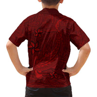 Oxblood Polynesia Hawaiian Shirt Hawaiian Tribal Hammerhead Shark Tattoo