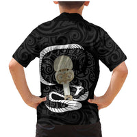 Black New Zealand Eel Family Matching Mermaid Dress and Hawaiian Shirt Aotearoa Maori Tuna With Kotiate Weapon LT14 - Polynesian Pride