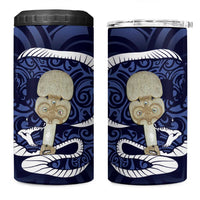 Blue New Zealand Eel 4 in 1 Can Cooler Tumbler Aotearoa Maori Tuna With Kotiate Weapon LT14 One Size: 16 oz Blue - Polynesian Pride