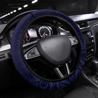 Blue New Zealand Eel Steering Wheel Cover Aotearoa Maori Tuna With Kotiate Weapon