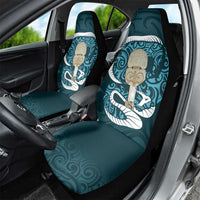 Turquoise New Zealand Eel Car Seat Cover Aotearoa Maori Tuna With Kotiate Weapon LT14 - Polynesian Pride