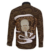 Gold New Zealand Eel Family Matching Short Sleeve Bodycon Dress and Hawaiian Shirt Aotearoa Maori Tuna With Kotiate Weapon LT14 - Polynesian Pride