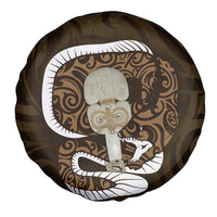 Gold New Zealand Eel Spare Tire Cover Aotearoa Maori Tuna With Kotiate Weapon LT14 - Polynesian Pride