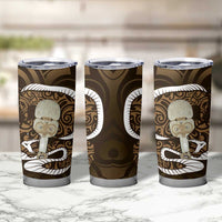 Gold New Zealand Eel Tumbler Cup Aotearoa Maori Tuna With Kotiate Weapon LT14 - Polynesian Pride