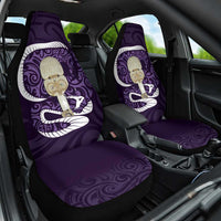 Purple New Zealand Eel Car Seat Cover Aotearoa Maori Tuna With Kotiate Weapon LT14 One Size Purple - Polynesian Pride